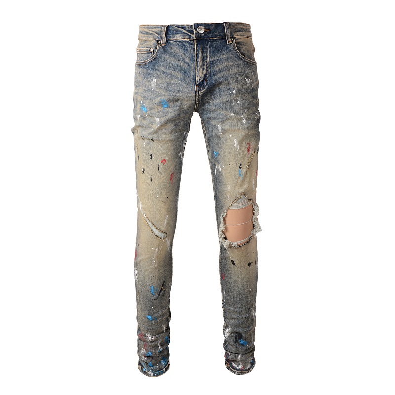 Skinny Jeans Ripped - Jeans strappati con fori Vintage da