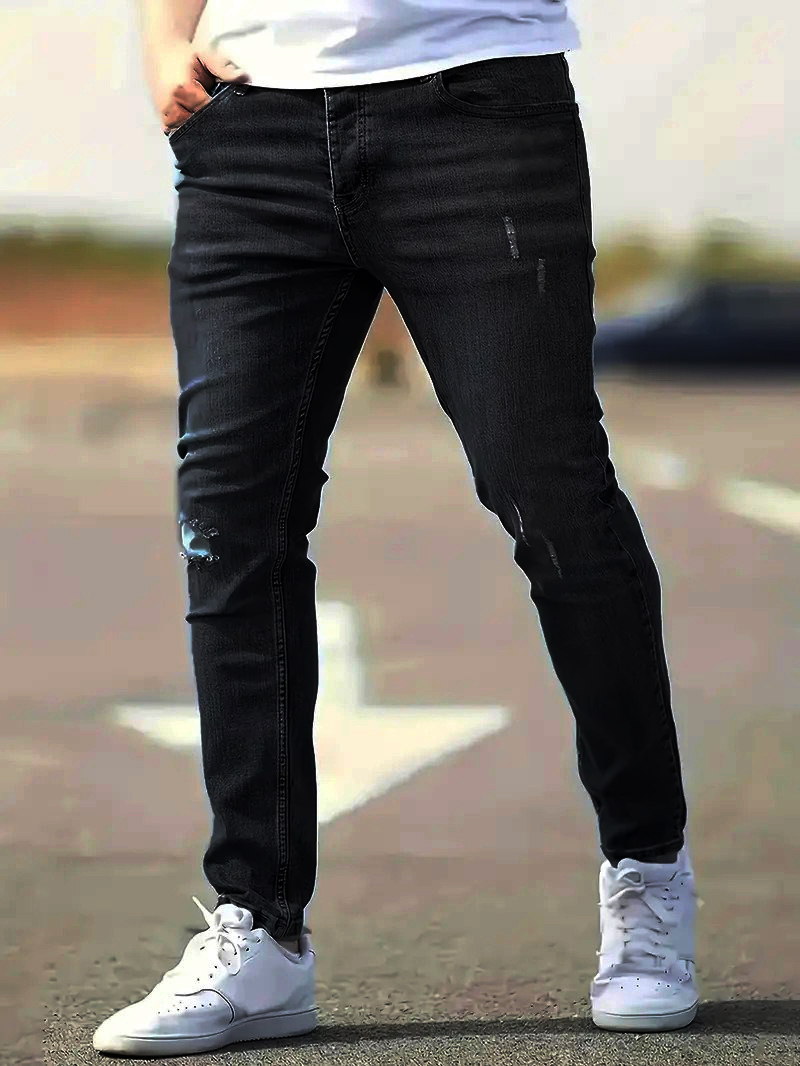 Skinny Jeans Ripped - Jeans slim fit elasticizzati con foro