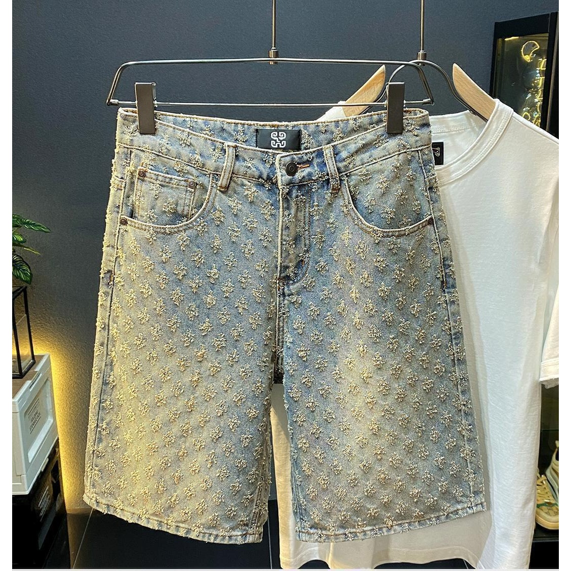 Men'S Fashion Overalls - Shorts in denim da uomo estivi,