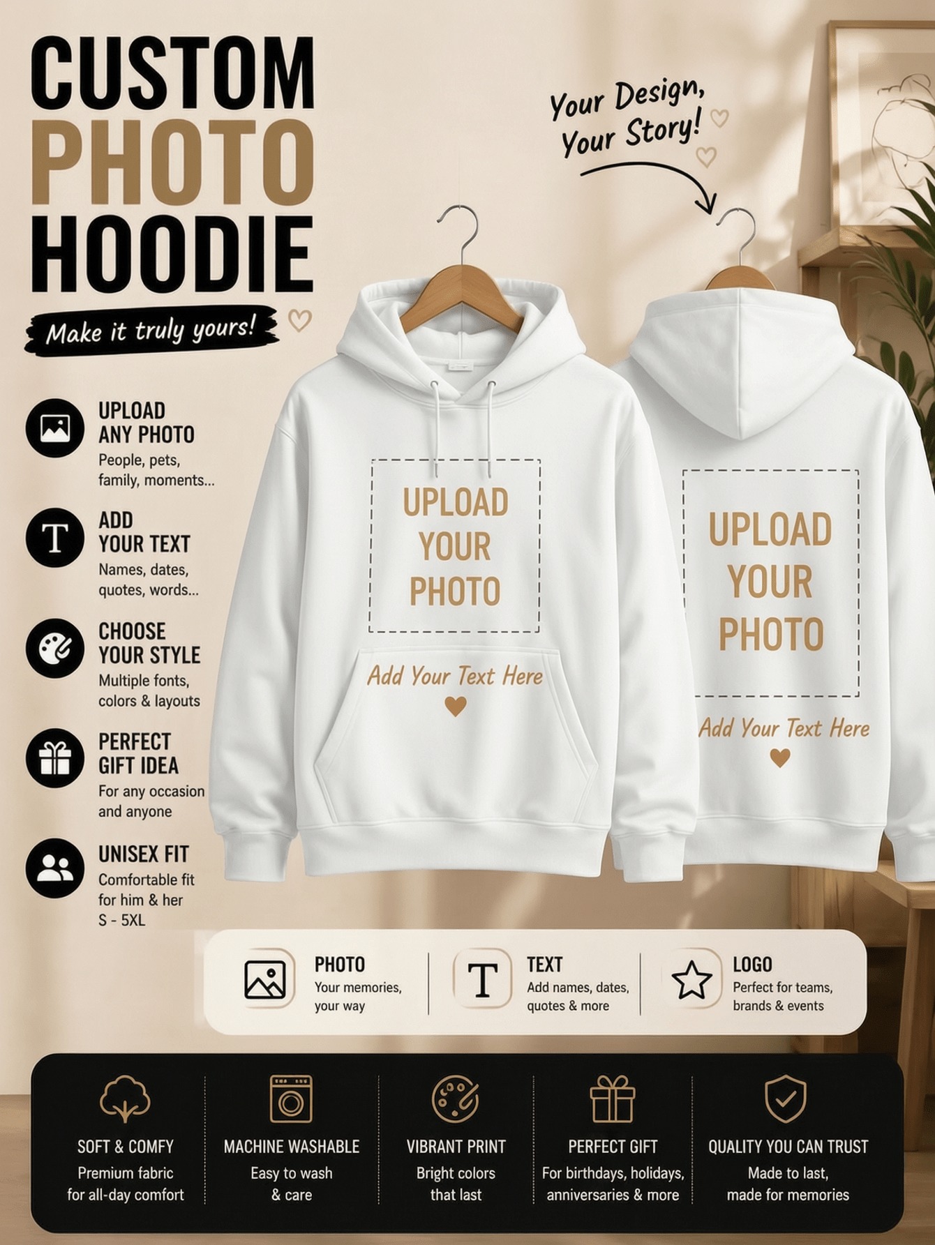 Graphic Tee Oversized - Felpe Invernali Personalizzabili da Donna, Sportive