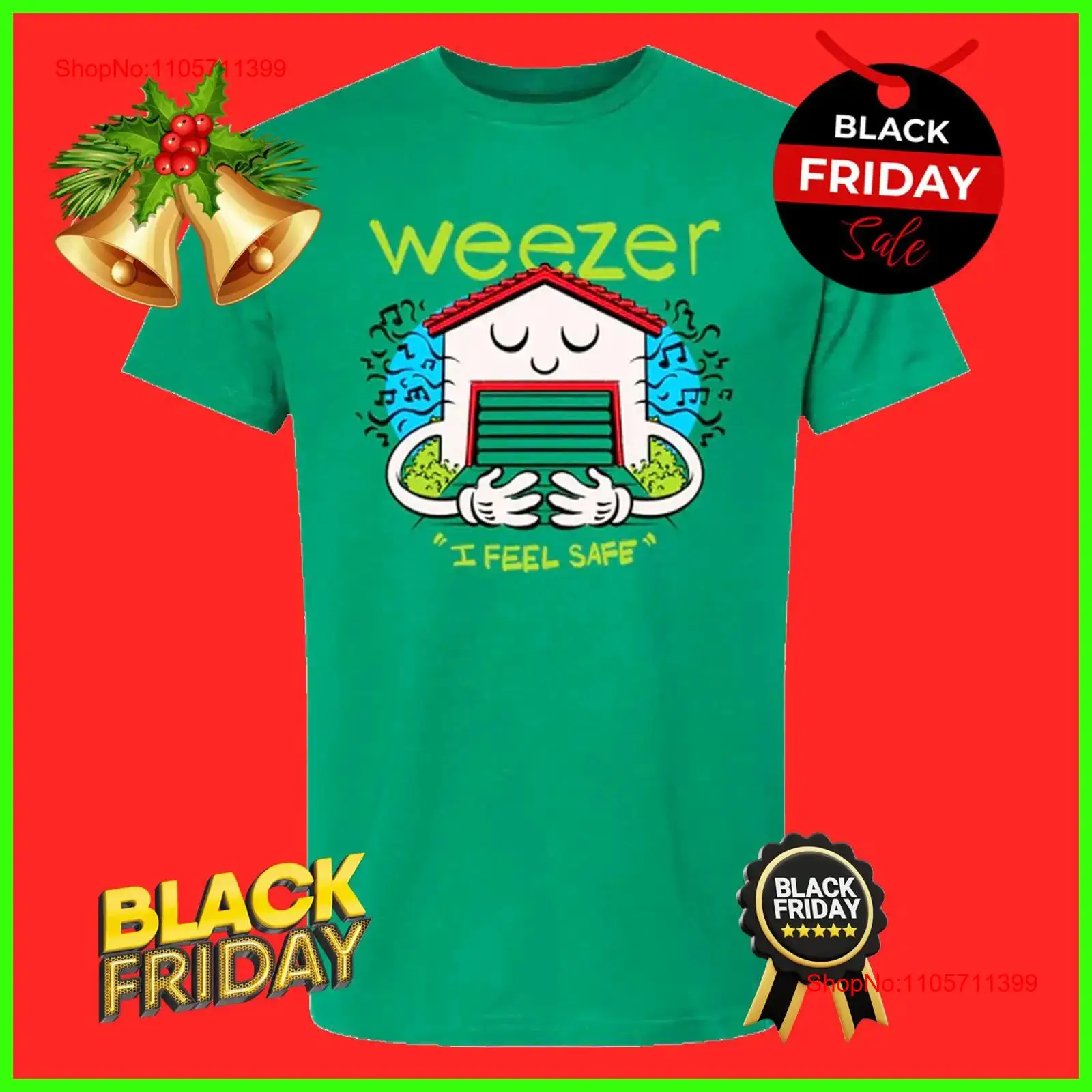 Men'S Fashion Garage - T-shirt Weezer Garage I Feel Safe