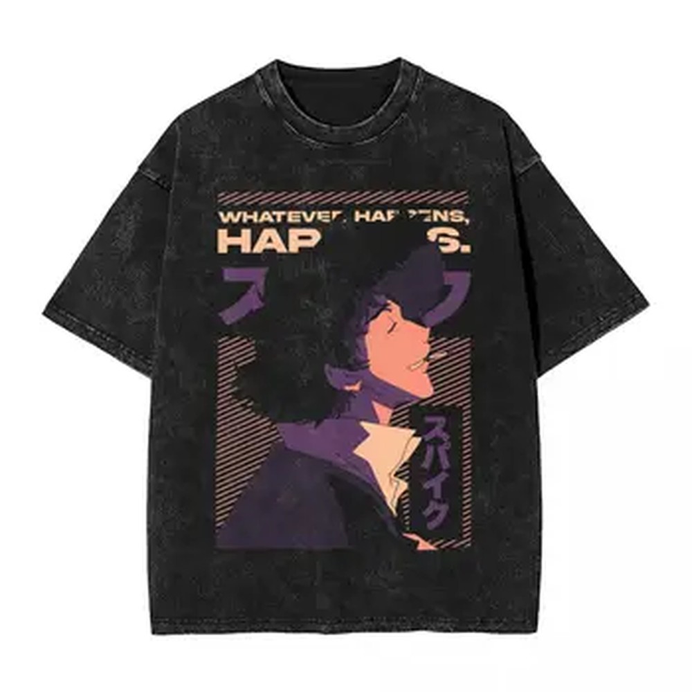 Graphic Tee Oversized - T-Shirt Grafica Manga Cowboy Bebop Spike