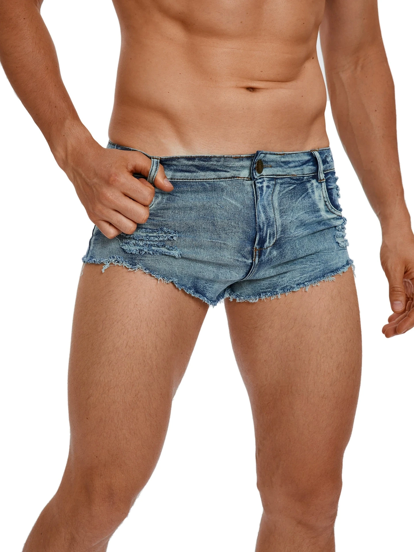 Skinny Jeans Ripped - Pantaloncini Jeans da Uomo a Vita