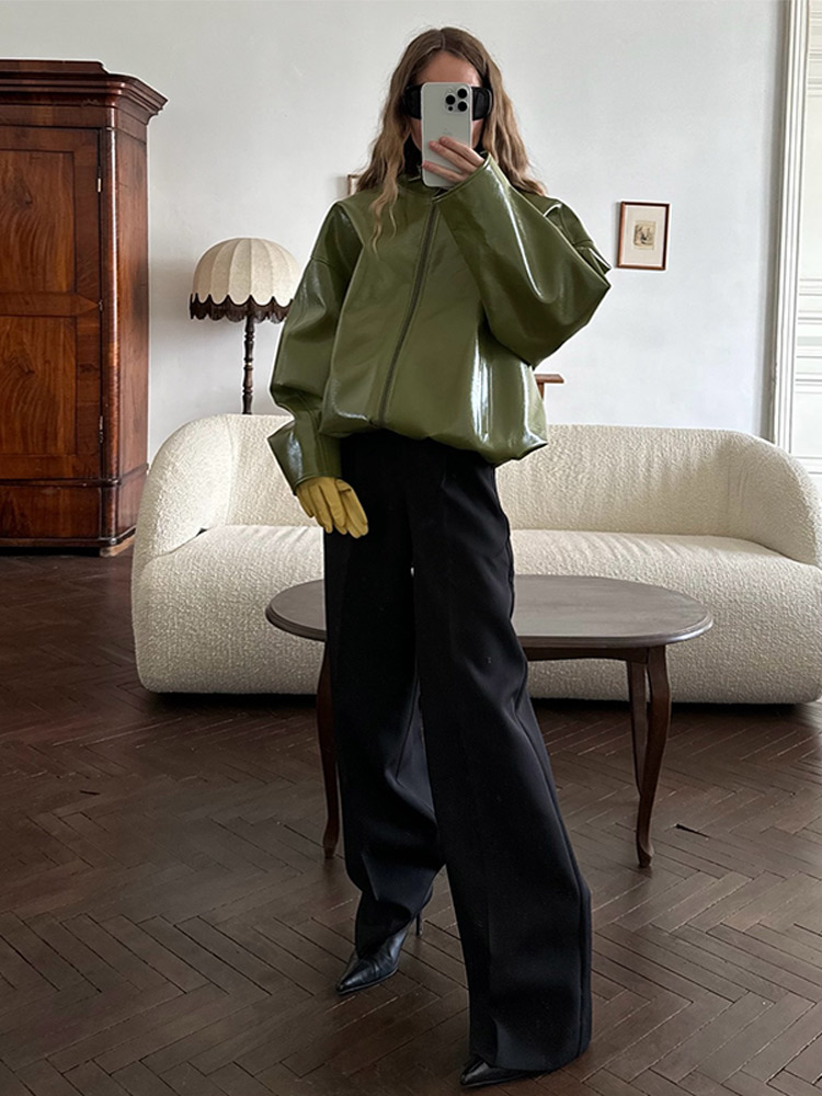 Giacca corta in pelle verde mo - Mens Fashion Autumn 2025 recensione e prezzo