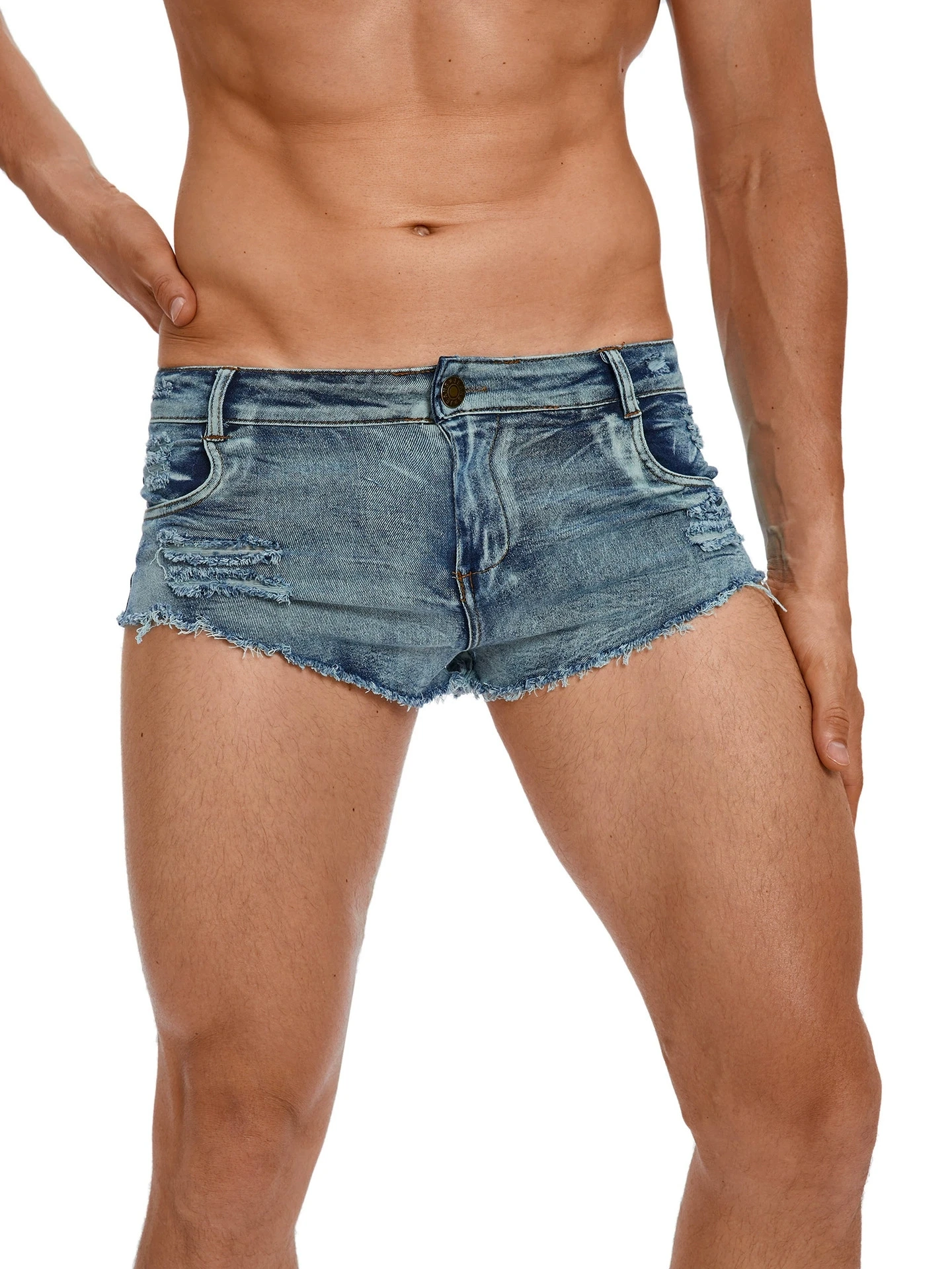 Pantaloncini Jeans da Uomo a V - Skinny Jeans Ripped recensione e prezzo